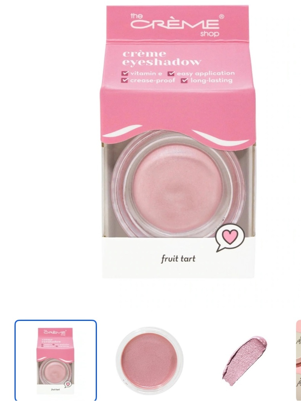 the CRÈME shop Fruit Tart Creme Eyeshadow — Soft Pink